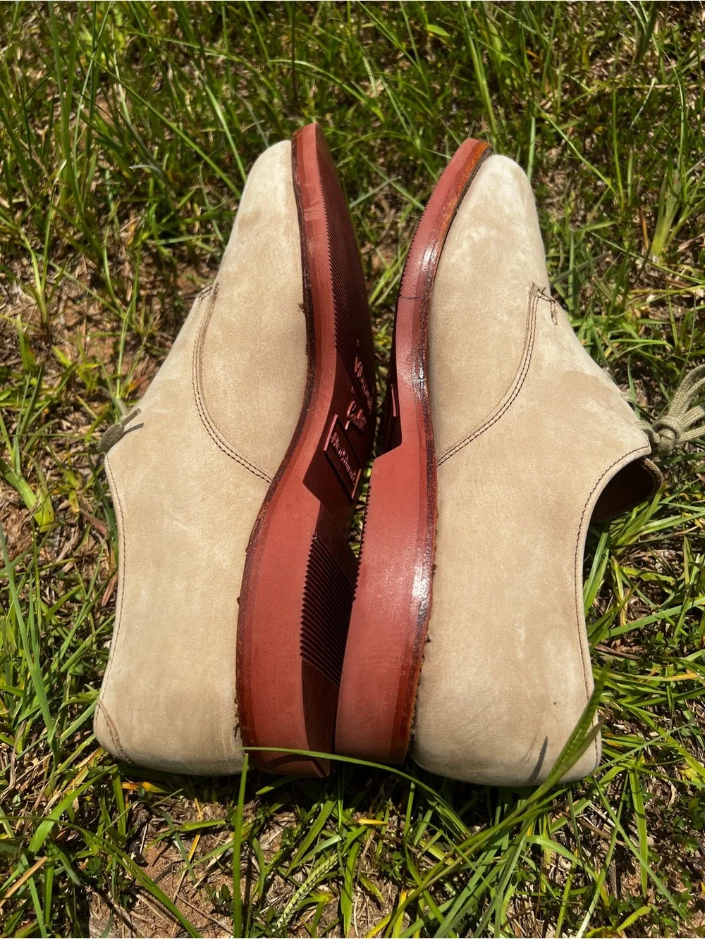 CLEAN Allen Edmonds size 9 Mens Orlean Style Nubuck Beige Oxford shoes